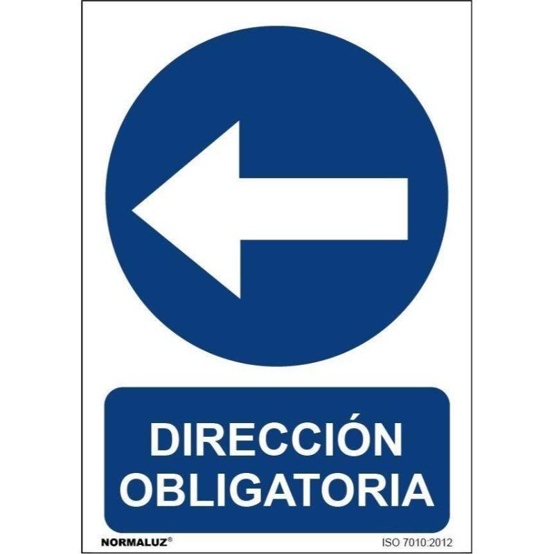 RD20030 NORMALUZ - SEÑAL DIRECCION OBLIGATORIA IZQUIERDA PVC 0,7mm 210X300mm