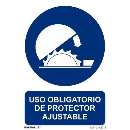 [00120375] RD20032 NORMALUZ - SEÑAL OBLIGATORIO PROTECCION AJUSTABLE PVC 0,7mm 210X300mm