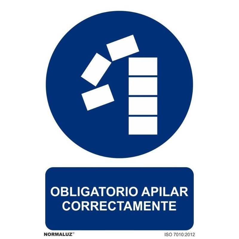 RD20033 NORMALUZ - SEÑAL OBLIGATORIO APILAR CORRECTAMENTE PVC 0,7mm 210X300mm