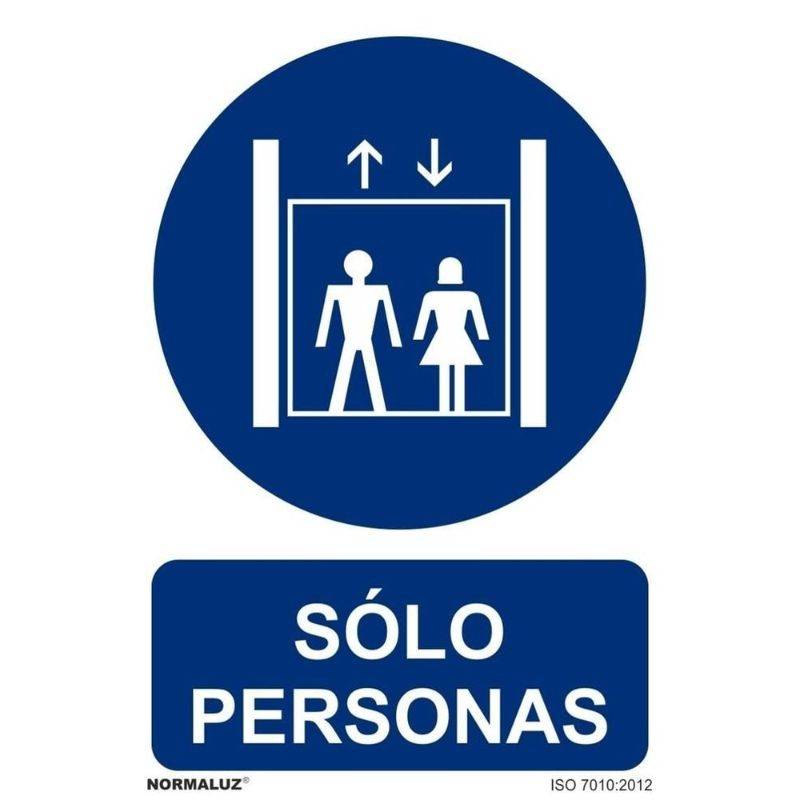 RD20035 NORMALUZ - SEÑAL OBLIGATORIO SOLO PERSONAS PVC 0,7mm 210X300mm