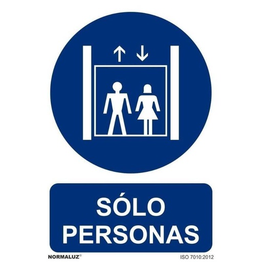 [00120378] RD20035 NORMALUZ - SEÑAL OBLIGATORIO SOLO PERSONAS PVC 0,7mm 210X300mm