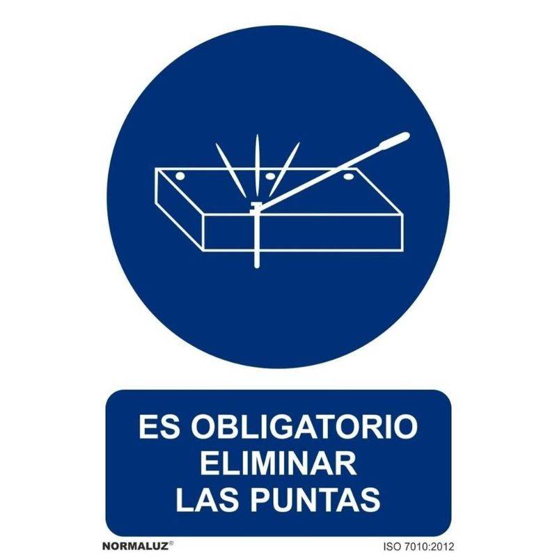 RD20036 NORMALUZ - SEÑAL OBLIGATORIO ELIMINAR LAS PUNTAS PVC 0,7mm 210X300mm