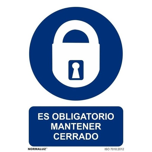 [00120382] RD20039 NORMALUZ - SEÑAL OBLIGATORIO MANTENER CERRADO PVC 0,7mm 210X300mm