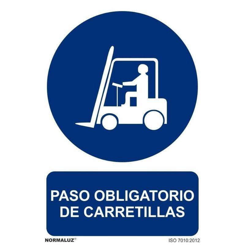 RD20042 NORMALUZ - SEÑAL OBLIGATORIO PASO DE CARRETILLAS PVC 0,7mm 210X300mm