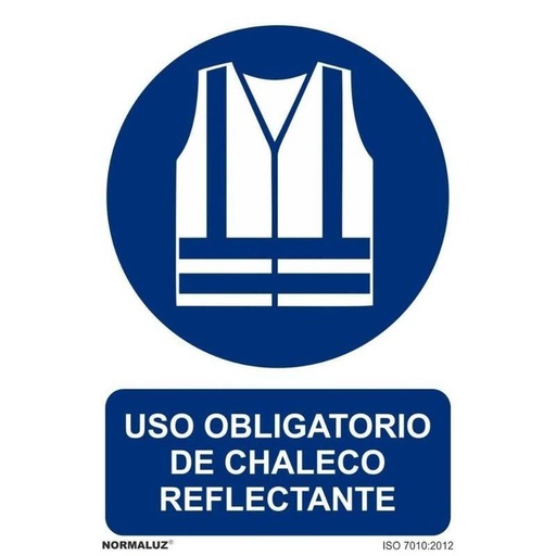 [00120386] RD20043 NORMALUZ - SEÑAL OBBLIGATORIO CHALECO REFLECTANTE PVC 0,7mm 210X300mm