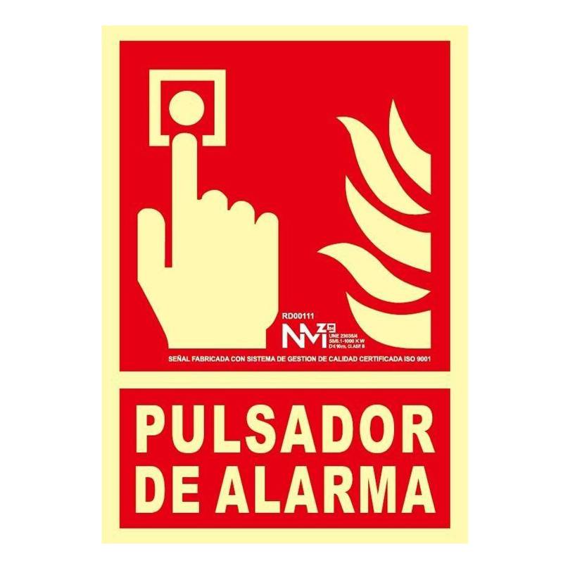 B00111 NORMALUZ - SEÑAL PULSADOR PVC 0,7mm Clase B 210X300mm