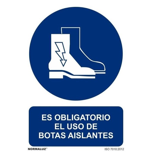 [00120344] RD20006 NORMALUZ - SEÑAL OBLIG USO DE BOTAS AISLANTES  PVC 0,7mm 210X300mm
