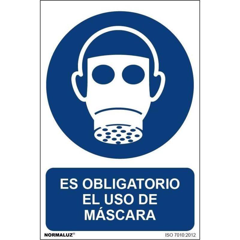 RD20007 NORMALUZ - SEÑAL OBLIG USO DE LA MASCARA PVC 0,7mm 210X300mm