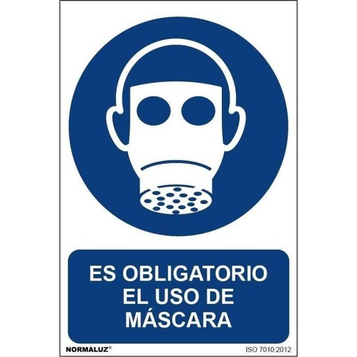 [00120345] RD20007 NORMALUZ - SEÑAL OBLIG USO DE LA MASCARA PVC 0,7mm 210X300mm