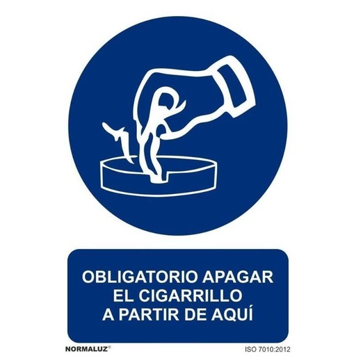 [00120349] RD20010 NORMALUZ - SEÑAL OBLIG APAGAR CIGARRILLO PVC 0,7mm 210X300mm