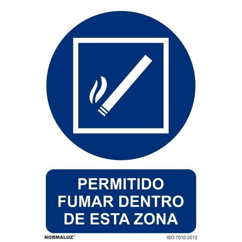 RD20011 NORMALUZ - SEÑAL PERMITIDO FUMAR EN ESTA ZONA PVC 0,7mm 210X300mm