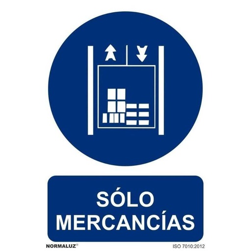[00120356] RD20016 NORMALUZ - SEÑAL SOLO MERCANCIAS PVC 0,7mm 210X300mm