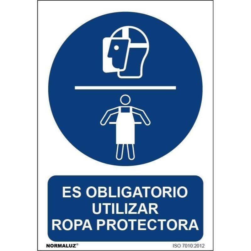 RD20023 NORMALUZ - SEÑAL OBLIGATORIO USAR ROPA PROTECTORA PVC 0,7mm 210X300mm