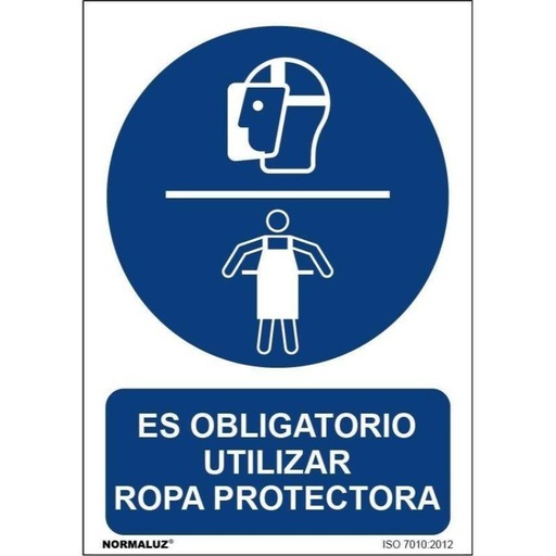 [00120363] RD20023 NORMALUZ - SEÑAL OBLIGATORIO USAR ROPA PROTECTORA PVC 0,7mm 210X300mm