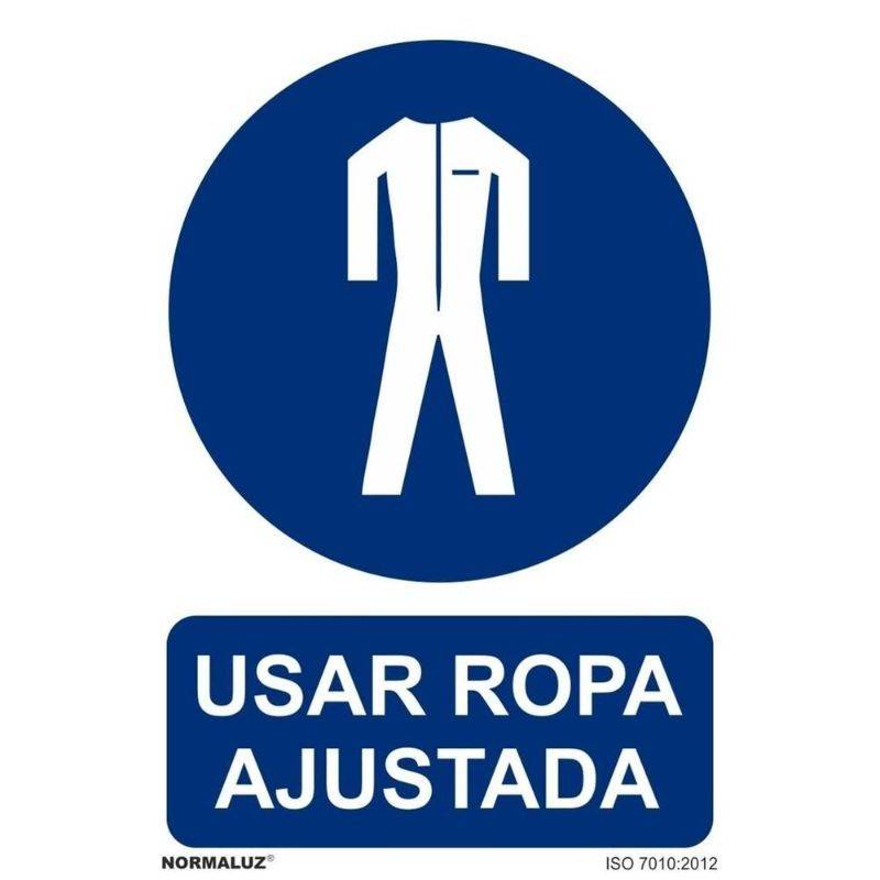 RD20025 NORMALUZ - SEÑAL OBLIGATORIO USAR ROPA AJUSTADA PVC 0,7mm 210X300mm