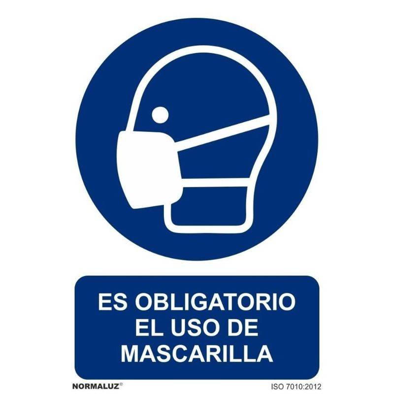 RD20026 NORMALUZ - SEÑAL OBLIGATORIO USO DE MASCARILLA PVC 0,7mm 210X300mm
