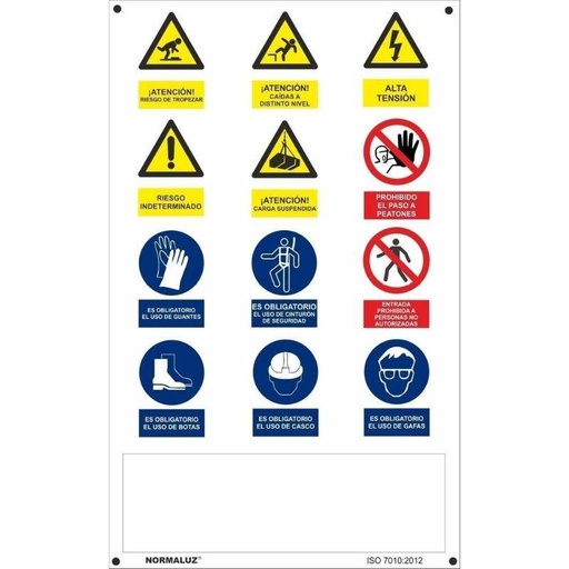 [00120650] RD23000 NORMALUZ - CARTEL MULTIPLE VERTICAL PVC 0,4mm 500X900mm