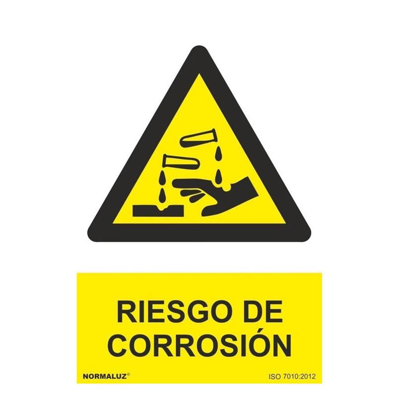 RD30003 NORMALUZ - SEÑAL PELIGRO RIESGO DE CORROSION PVC 0,7mm 210X300mm