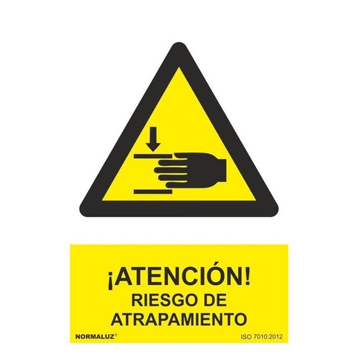 [00120941] RD30010 NORMALUZ - SEÑAL PELIGRO RIESGO ATRAPAMIENTO PVC 0,7mm 210X300mm
