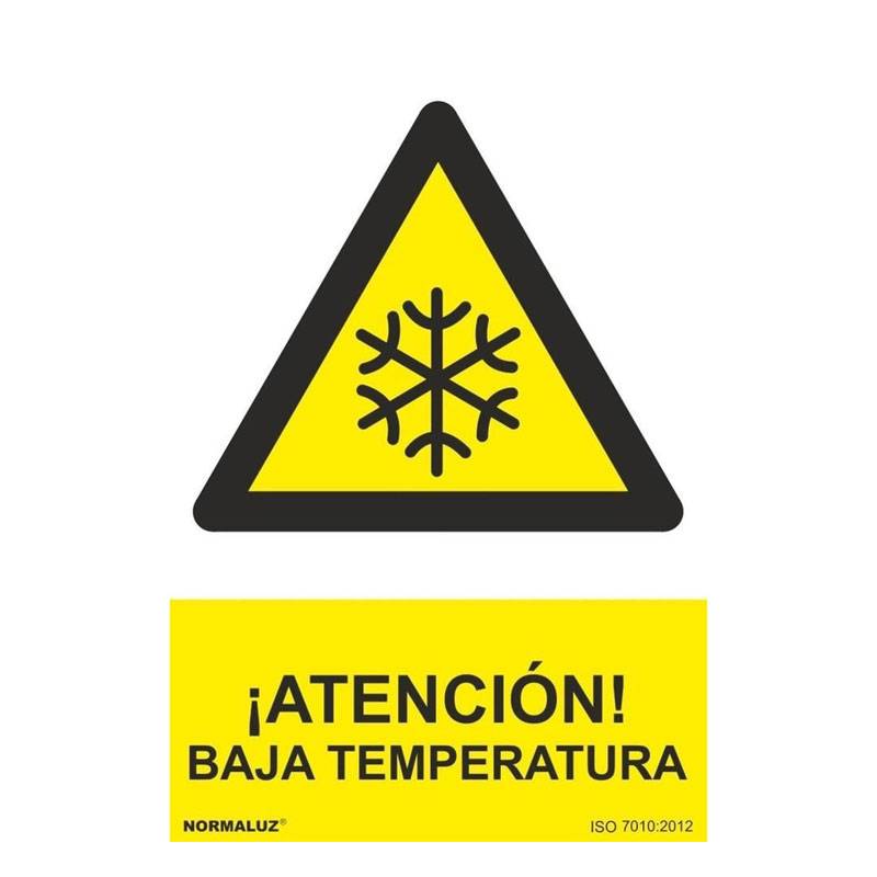 RD30016 NORMALUZ - SEÑAL PELIGRO ATENCION BAJA TEMPERATURA PVC 0,7mm 210X300mm
