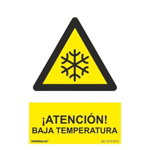 [00120947] RD30016 NORMALUZ - SEÑAL PELIGRO ATENCION BAJA TEMPERATURA PVC 0,7mm 210X300mm