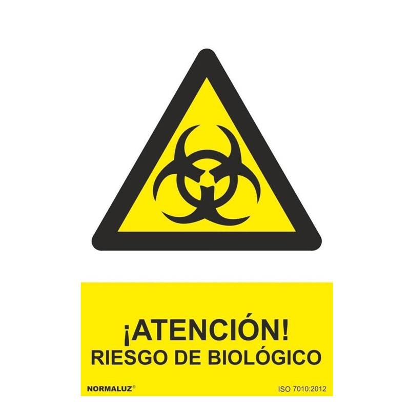 RD30017 NORMALUZ - SEÑAL PELIGRO ATENCION RIESGO BIOLOGICO PVC 0,7mm 210X300mm