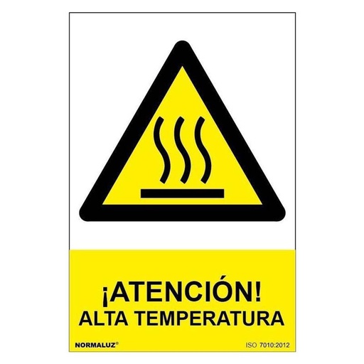 [00120951] RD30020 NORMALUZ - SEÑAL PELIGRO ATENCION ALTA TEMPERATURA PVC 0,7mm 210X300mm
