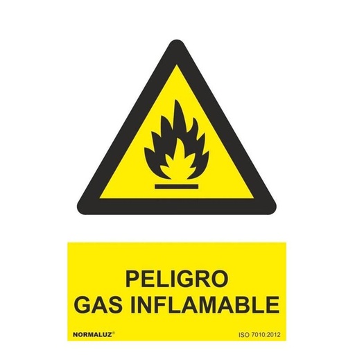 [00120952] RD30021 NORMALUZ - SEÑAL PELIGRO GAS INFLAMABLE PVC 0,7mm 210X300mm