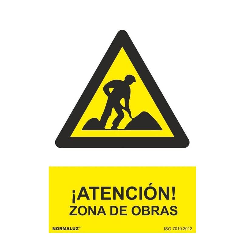 RD30024 NORMALUZ - SEÑAL PELIGRO ATENCION ZONA DE OBRAS PVC 0,7mm 210X300mm
