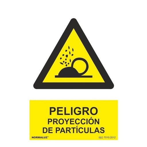 [00120957] RD30026 NORMALUZ - SEÑAL PELIGRO PROYECCION DE PARTICULAS PVC 0,7mm 210X300mm