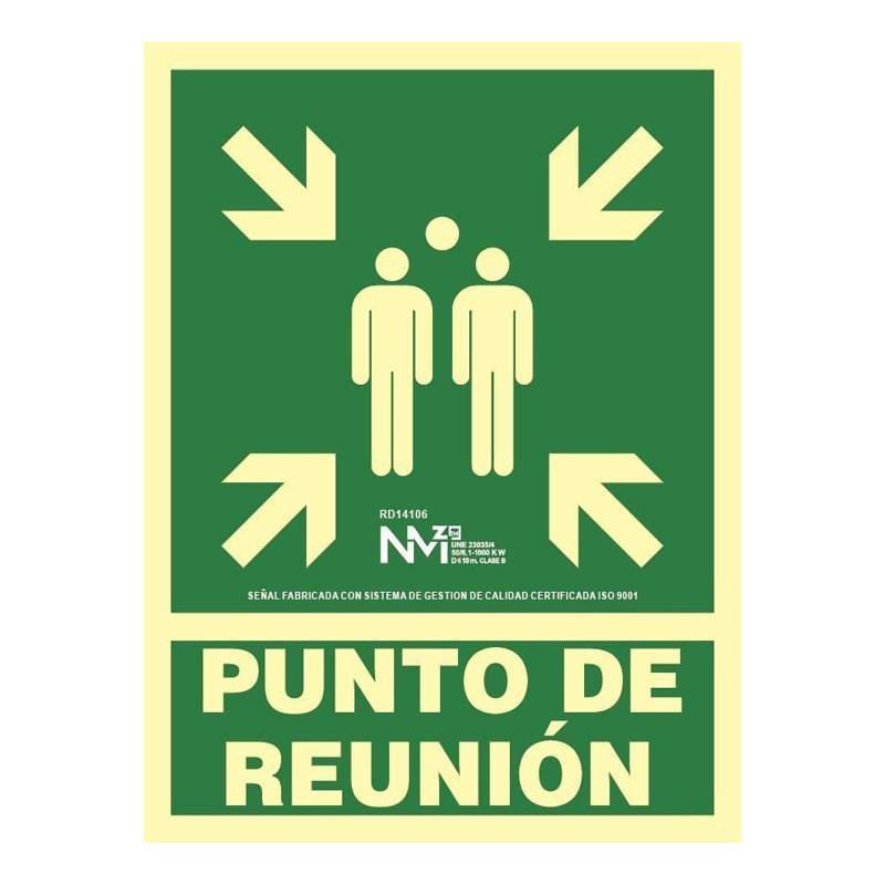 B14106 NORMALUZ - SEÑAL PUNTO DE REUNION PVC 0,7mm Clase B  DISTANCIA DE VISION 10M