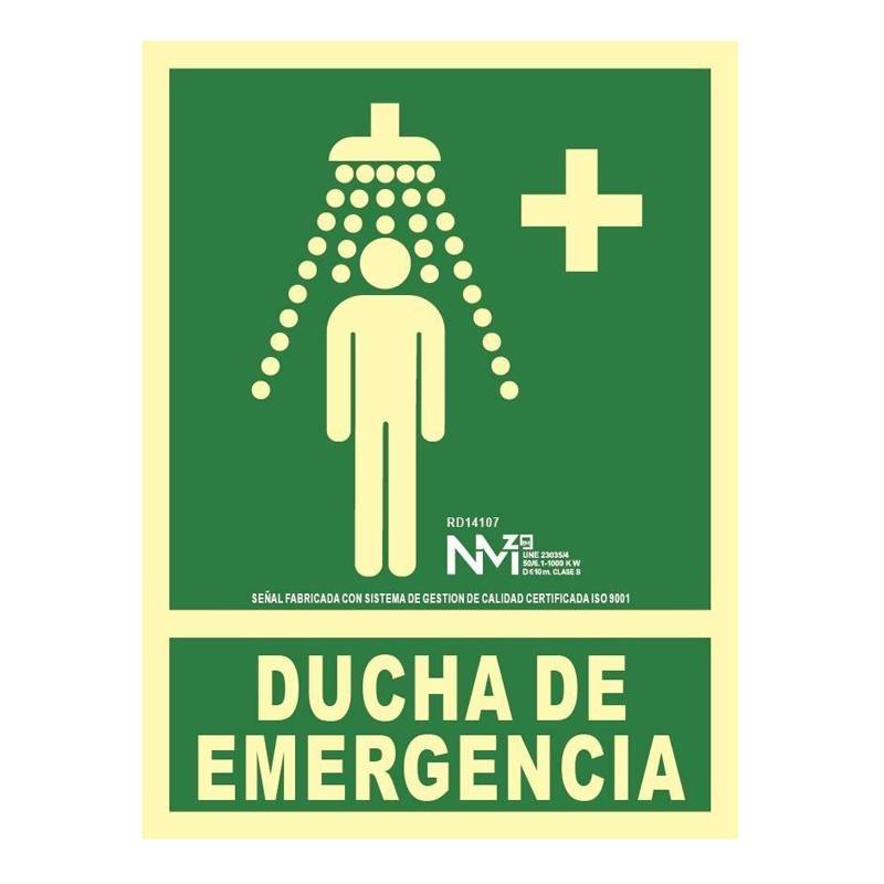 B14107 NORMALUZ - SEÑAL DUCHA DE EMERGENCIA PVC 0,7mm Clase B  DISTANCIA DE VISION 10M