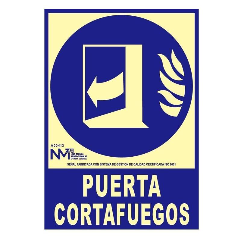 B00113 NORMALUZ - SEÑAL PUERTA CORTAFUEGOS PVC 0,7mm Clase B 210X300mm