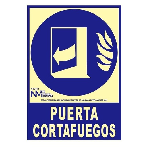 [00118854] B00113 NORMALUZ - SEÑAL PUERTA CORTAFUEGOS PVC 0,7mm Clase B 210X300mm