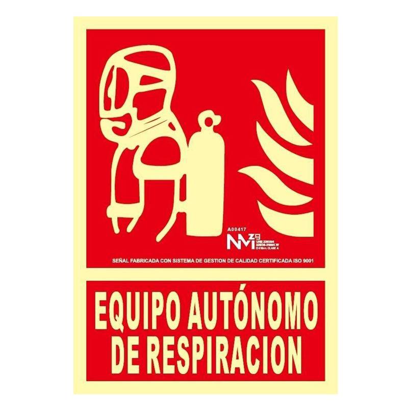 B00117 NORMALUZ - SEÑAL EQUIPO AUT DE RESPIRACION PVC 0,7mm Clase B 210X300mm