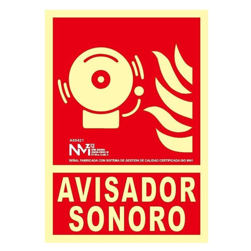 B00121 NORMALUZ - SEÑAL AVISADOR SONORO PVC 0,7mm Clase B 210X300mm