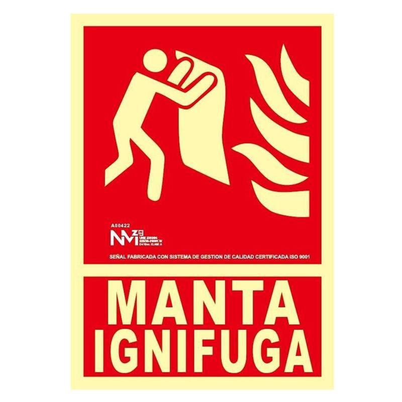 B00122 NORMALUZ - SEÑAL MANTA APAGAFUEGOS PVC 0,7mm Clase B 210X300mm