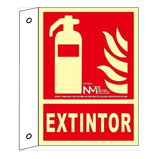 [00118892] B02001 NORMALUZ - BANDEROLA EXTINTOR PVC 0,7mm Clase B 210X300mm