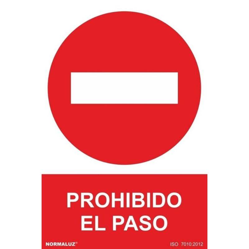 RD40017 NORMALUZ - SEÑAL PROHIBIDO EL PASO PVC 0,7MM 210X300MM