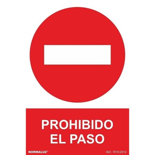 [00121602] RD40017 NORMALUZ - SEÑAL PROHIBIDO EL PASO PVC 0,7MM 210X300MM