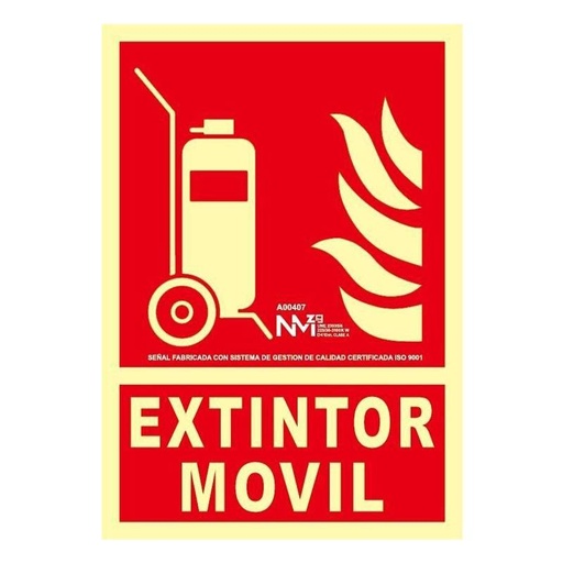 [00118848] B00107 NORMALUZ - SEÑAL EXTINTOR MOVIL PVC 0,7 Clase B 210X300mm