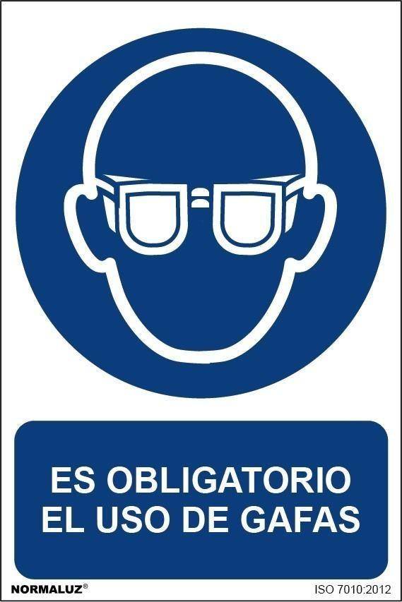 RD20002 NORMALUZ - SEÑAL OBLIG EL USO DE GAFAS PVC 0,7mm 210X300mm