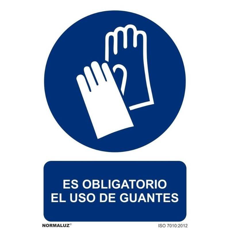 RD20003 NORMALUZ - SEÑAL OBLIG EL USO DE GUANTES PVC 0,7mm 210X300mm