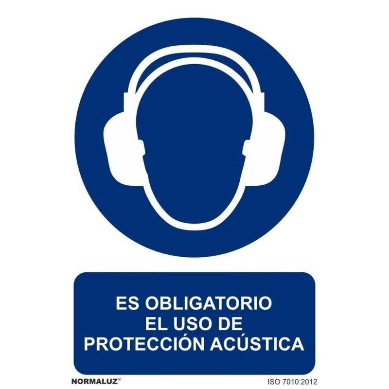 RD20015 NORMALUZ - SEÑAL OBLIG USO DE PROTECCCION ACUSTICA PVC 0,7mm 210X300mm