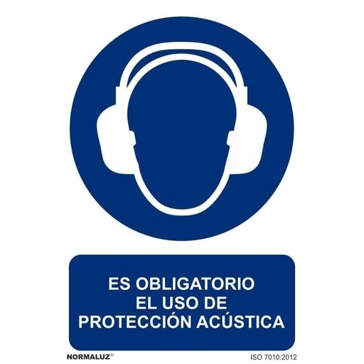 [00120354] RD20015 NORMALUZ - SEÑAL OBLIG USO DE PROTECCCION ACUSTICA PVC 0,7mm 210X300mm