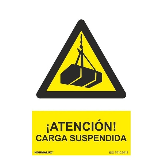 [00120936] RD30005 NORMALUZ - SEÑAL PELIGRO ATENCION CARGA SUSPENDIDA PVC 0,7mm 210X300mm
