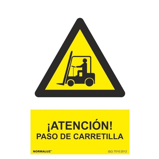 [00120937] RD30006 NORMALUZ - SEÑAL PELIGRO ATENCION PASO DE CARRETILLA PVC 0,7mm 210X300mm