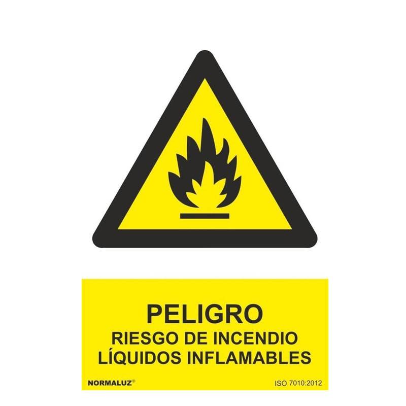 RD30018 NORMALUZ - SEÑAL PELIGRO DE INCENDIO LIQUIDO INFLAMABLE PVC 0,7mm 210X300mm