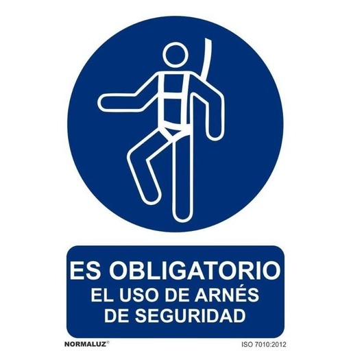 [00120335] RD20001 NORMALUZ - SEÑAL OBLIG EL USO DEL ARNES PVC 0,7mm 210X300mm