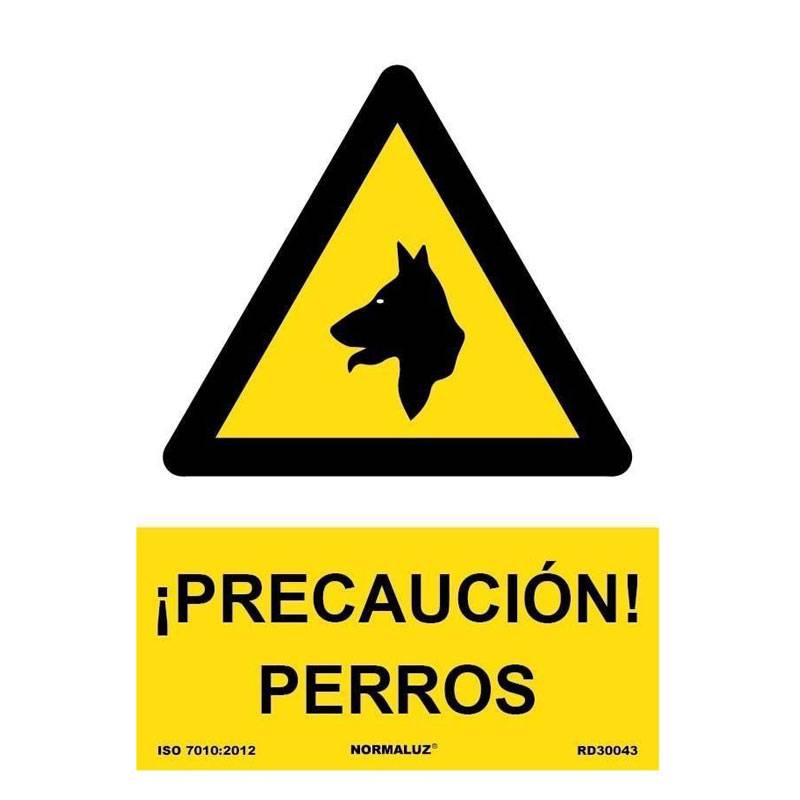 RD30043 NORMALUZ - SEÑAL PELIGRO CUIDADO CON EL PERRO PVC 0,7mm 210X300mm